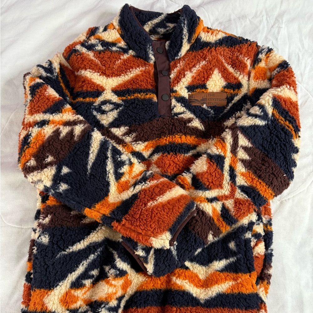 Aztec Patterned Fleece Sweater